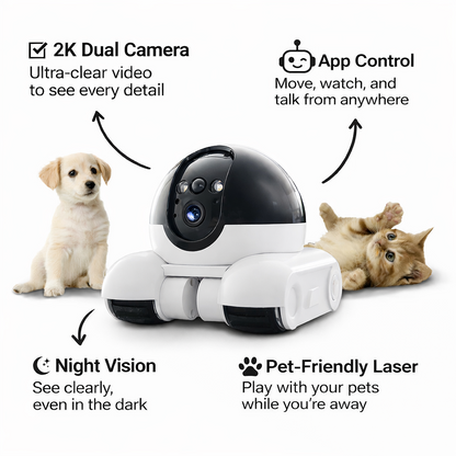 RomiPal PRO 2K camera robot with dual app control night vision and laser pointer